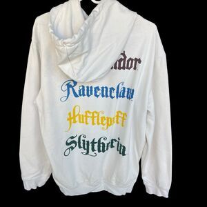 H&M Harry Potter Hogwarts Hoodie Adult Medium Cream Wizard‎ Movie Houses